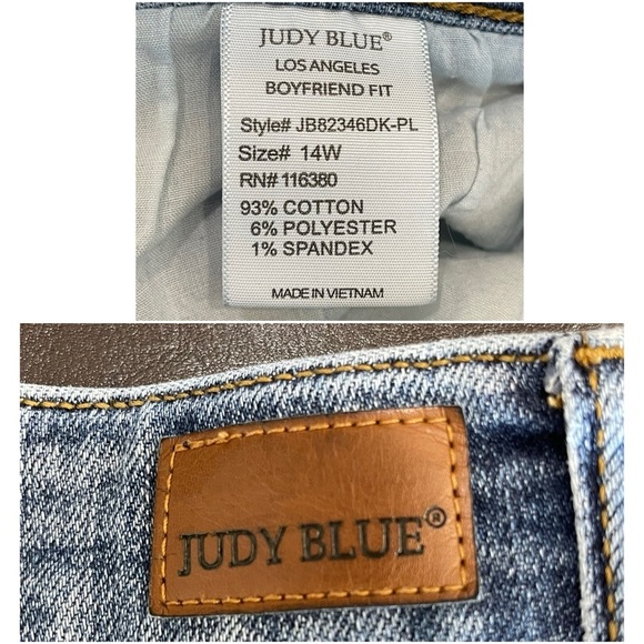 Judy Blue size 14W denim blue jeans modest mature plus size minimalist casual - Picture 4 of 16